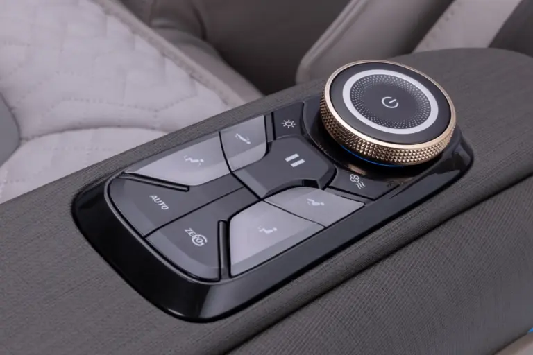 Biovis armrest control panel with rotary dial