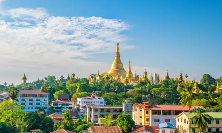 Shwedagon Pagoda rising above Yangon